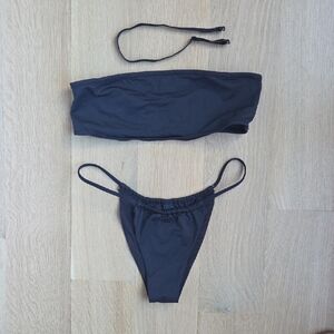 Black Bandeau Bikini Set